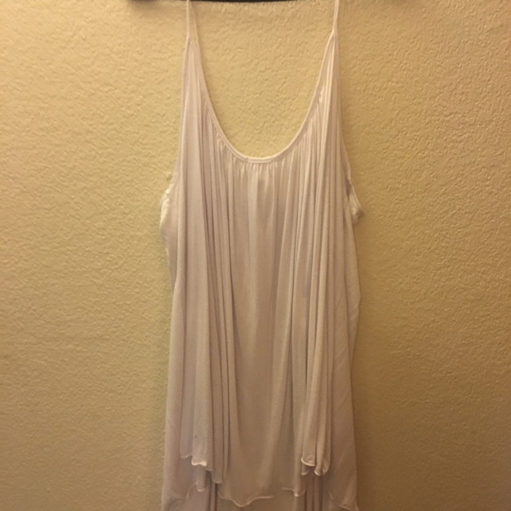 White flowy spaghetti strap top